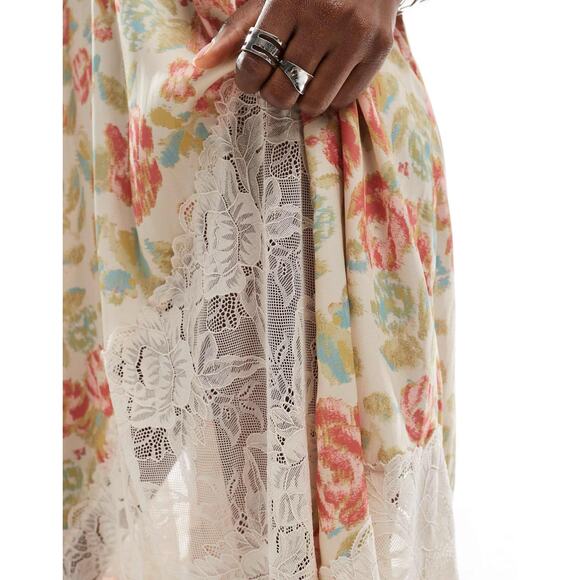 Free People NWT Intimately First Date Boho Printed Maxi Slip Dress | Size M - Picture 4 of 16